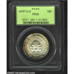 1936 50C Norfolk MS66 PCGS. Delicately toned a soft golden-brown and free of appreciable surface mar