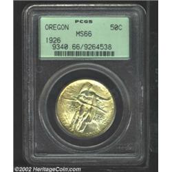 1926 50C Oregon MS66 PCGS. Superior luster, with just a trace of toning. Important notice: We expect