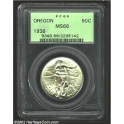 1938 50C Oregon MS66 PCGS. An attractive lustrous example with the faintest haze of reverse toning..