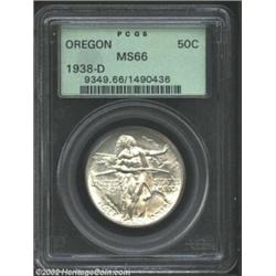 1938-D 50C Oregon MS66 PCGS. Lustrous and attractive, this is a premium example of this issue.From t