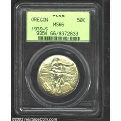 1939-S 50C Oregon MS66 PCGS. Sharp and lightly toned, a small contact mark is noted on the Indian's.