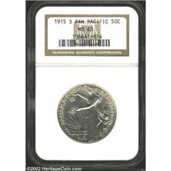 1915-S 50C Panama-Pacific MS63 NGC. A well struck and carefully preserved Commemorative. The margins