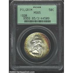 1920 50C Pilgrim MS65 PCGS. A wonderfully original specimen exhibiting super luster that is enhanced
