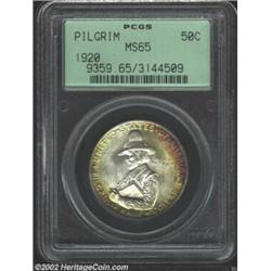 1920 50C Pilgrim MS65 PCGS. A wonderfully original specimen exhibiting super luster that is enhanced