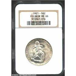 1921 50C Pilgrim MS66 NGC. Rich satiny luster, with touches of gold at the boarders that serve to ad