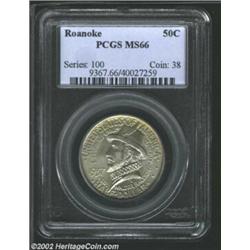 1937 50C Roanoke MS66 PCGS. The reverse has the tab toning prized by specialized: a peripheral band.