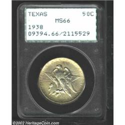 1938 50C Texas MS66 PCGS. Moderate gray patina enhances each side. Important notice: We expect to be