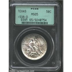 1938-D 50C Texas MS65 PCGS. Fully brilliant and attractive, this is the lowest mintage Texas Commemo