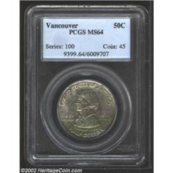 1925 50C Vancouver MS64 PCGS. Originality is at a premium on this frosty example, both sides being l