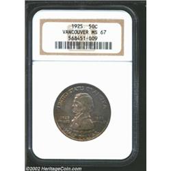 1925 50C Vancouver MS67 NGC. Formerly offered as lot 5543 in our 2002 New York Sale, where it was de