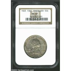 1925 50C Vancouver MS67 NGC. The otherwise even endowment of lavender-gray patina yields to dappled.