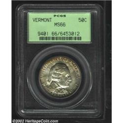 1927 50C Vermont MS66 PCGS. Fully original with some light, attractive color and underlying coruscan