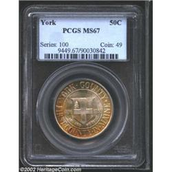 1936 50C York MS67 PCGS. This is one of the most beautiful York Commemoratives that this cataloger h