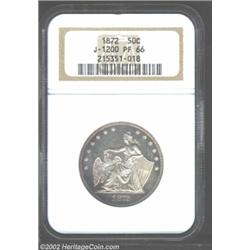 1872 50C Amazonian Half Dollar, Judd-1200, Pollock-1340, R.6, PR66 NGC. A representation of Liberty.