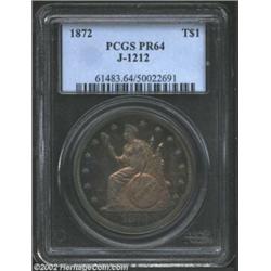 1872 T$1 Commercial Dollar, Judd-1212, Pollock-1352, R.6-7, PR64 PCGS. The obverse has Longacre's de