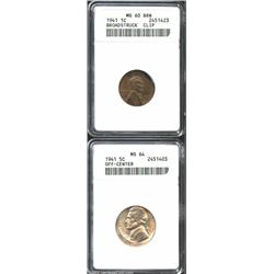 1941 1C Cent--Broadstruck, Clip--MS60 Brown ANACS, there is an extra lip of flan along the upper obv