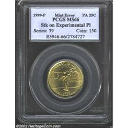 1999-P 25C Pennsylvania Quarter--Struck on an Experimental Planchet--MS66 PCGS. Formerly offered as.