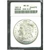 1921 S$1 Morgan Dollar--Rim Clip--MS64 ANACS. Blushes of apricot-gray patina. A small rim clip affec