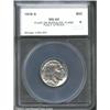 1918-S 5C Nickel MS64 Flaw on Buffalo's Flank, Fully Struck SEGS (MS63 Reverse Planchet Flaw). A lit