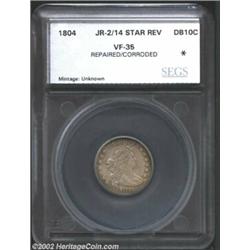 1804 10C 14 Stars on Reverse Dime VF35 Repaired, Corroded SEGS (VF35 Corroded, Repaired). JR-2, R.5.