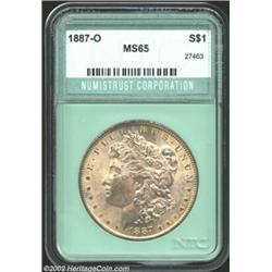 1887-O S$1 Silver Dollar MS65 Numistrust Corporation (MS64). Boldly impressed throughout, the frosty