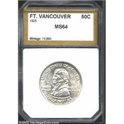 1925 50C Vancouver Half Dollar MS64 PCI (MS63). A little subdued in luster quality, yet largely free