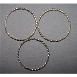 THREE SILVER BRACELETS