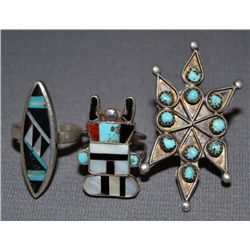 THREE NAVAJO SILVER RINGS