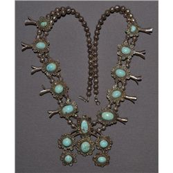 NAVAJO SILVER SQUASH BLOSSOM NECKLACE