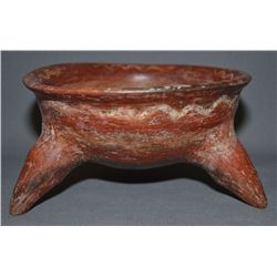 PRE-COLUMBIAN POTTERY TRI LEG BOWL