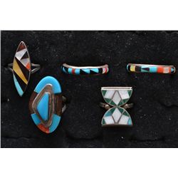 FIVE PUEBLO RINGS