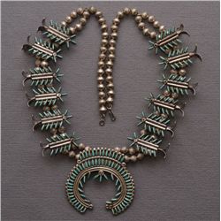 ZUNI SILVER SQUASH BLOSSOM NECKLACE