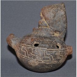 PRE-COLUMBIAN POTTERY WHISTLE