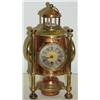 Image 1 : Late C19th / early C20th copper & brass cased clock, barometer & thermometer,...