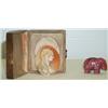 Image 1 : Early C19th leather cased oval shell cameo depicting the MADONNA, 1.9ins. high...