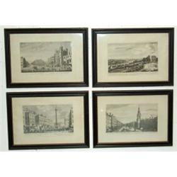 Four C18th monochrome engravings - VIEWS OF LONDON - with titles in English &...