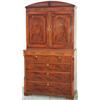 Image 1 : George III mahogany, rosewood banded & boxwood strung bookcase-on-chest with...