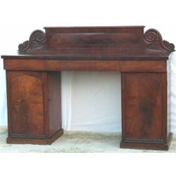 Early C19th William IV mahogany twin pedestal sideboard with associated...