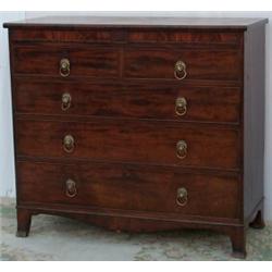 Early C19th Regency period mahogany chest of 2 short & 3 long graduated...