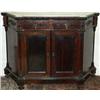 Image 1 : Late C19th / early C20th French rosewood side cabinet with canted sides & white...