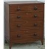 Image 1 : Mid C19th mahogany chest of 2 short & 3 long graduated drawers with turned...