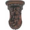 Image 1 : Late C19th / early C20th Continental carved walnut wall bracket decorated with 3 cherubs between...