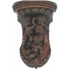 Image 1 : Late C19th / early C20th Continental carved walnut wall bracket decorated with 3 cherubs between...