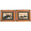 Image 1 : Pair of early C19th silhouettes reverse painted on glass - 'STEEPLECHASING...