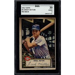 1952 Topps #6 Grady Hatton Red Back SGC 2 (30 Good)