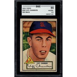 1952 Topps #68 Cliff Chambers Red Back SGC 4.5 (55 Very