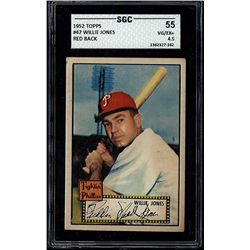 1952 Topps #47 Willie Jones Red Back SGC 4.5 (55 Very