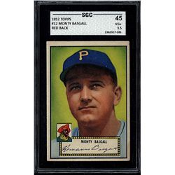 1952 Topps #12 Monty Basgall Red Back SGC 3.5 (Very