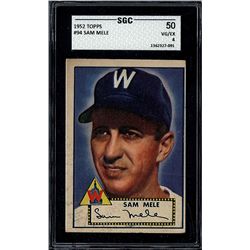 1952 Topps #94 Sam Mele SGC 4 (50 (Very Good/Excellent)