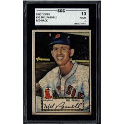 1952 Topps #30 Mel Parnell Red Back SGC 1 (10 Poor)